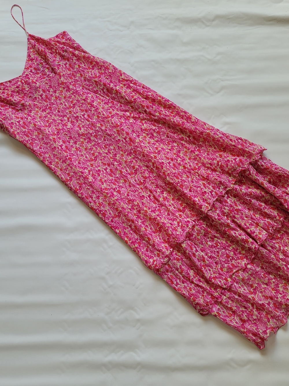 Ann Taylor Pink Floral Silk Maxi Dress